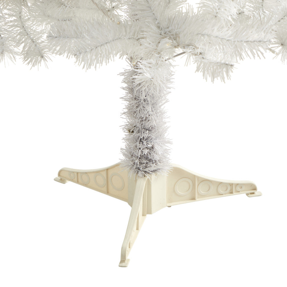 5' White Faux Christmas Tree With 350 Bendable Branches and 150 Clear LED Lights