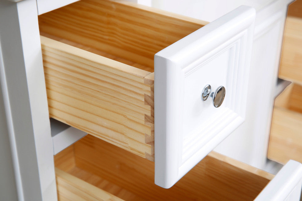 Zelda 42" Bathroom Vanity, White, Carrara Marble