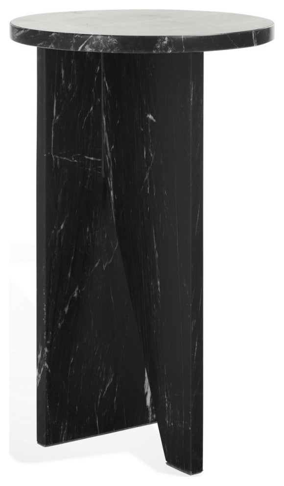 Safavieh Couture Devlin Marble Drink Table, Black