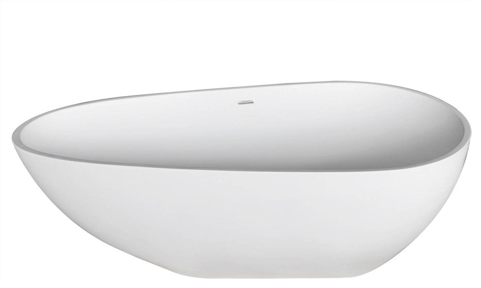 Livorno 34 x 67 Artificial Stone Freestanding Soaker Bathtub with Center Drain