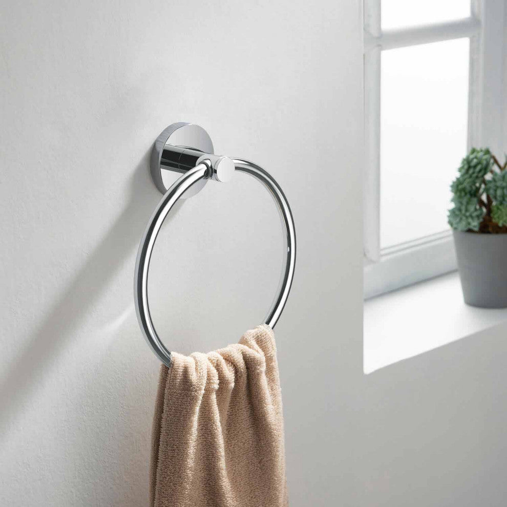 Circular Bathroom Towel Ring, Chrome