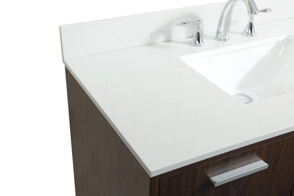 Home Living Modern Natural Oak-Light Bathroom Vanity, Walnut, 42"
