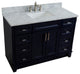 49" Single Sink Vanity, Blue Finish With White Carrara Marble
