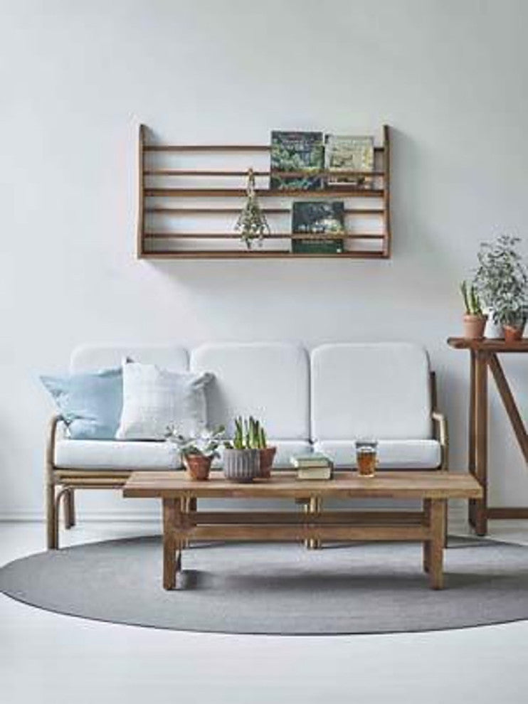 Alfred Teak Coffee Table, 55x22", Natural