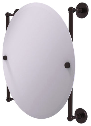 Prestige Skyline Round Frameless Rail Mounted Mirror, Antique Bronze