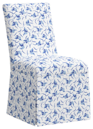 Red from Scalamandre Claremont Dining Chair, Ivy Scroll Bluebell