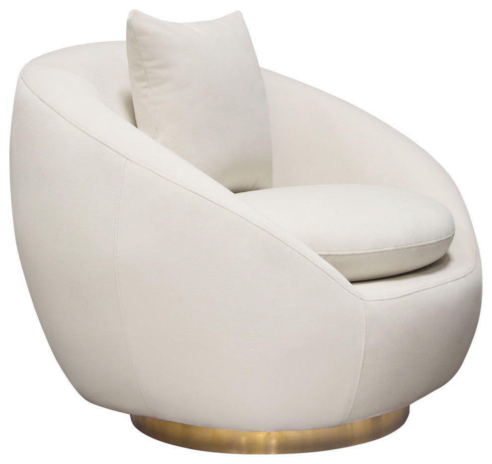 Celine Swivel Accent Chair, Light Cream
