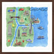 "Waterways of Chicago" Framed Painting Print, 32"x32"