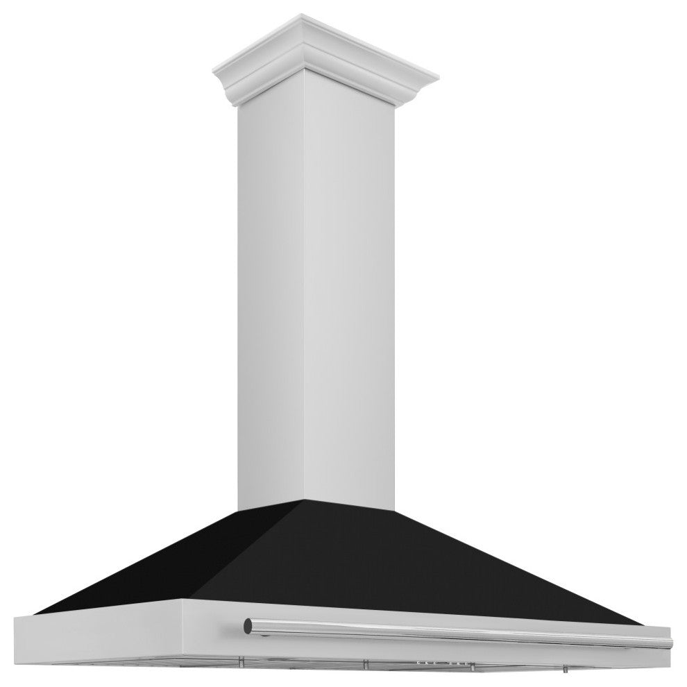 ZLINE 48" Stainless Steel Range Hood With Black Matte Shell, KB4STX-BG-48