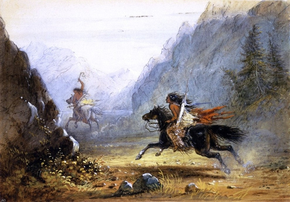 Alfred Jacob Miller Snake Indian Pursuing a Crow Horse Thief Wall Decal