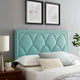 Headboard, Nailhead, Twin Size, Blue, Velvet, Modern, Bedroom Guest Suite