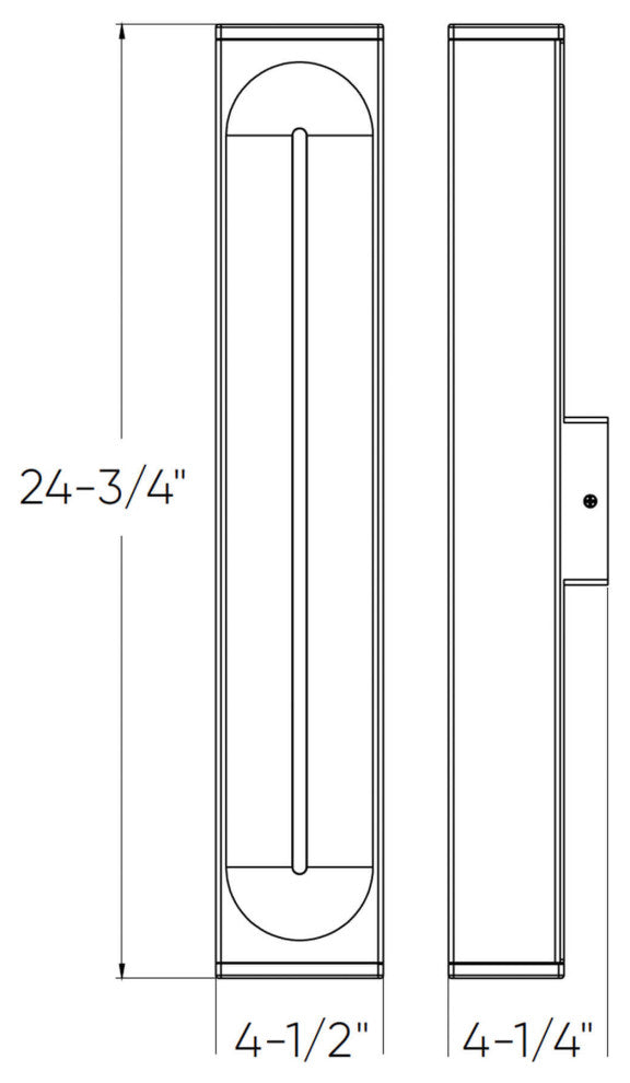Profile 24" Rectangular CCT Dual Light Wall Sconce