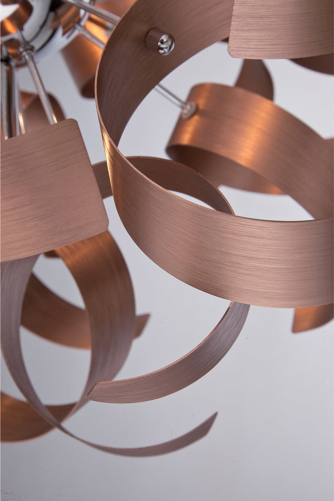 Quoizel RBN2817SG Five Light Pendant Ribbons Satin Copper