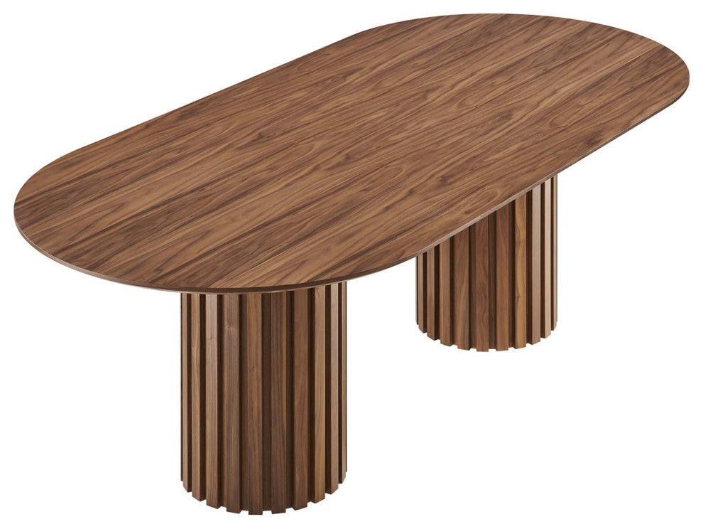 Senja 95" Oval Dining Table, Walnut