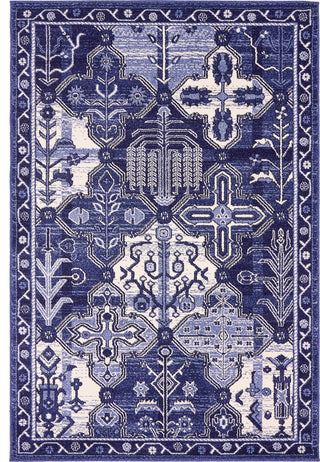 Unique Loom Blue La Jolla Cathedral 4'x6' Area Rug