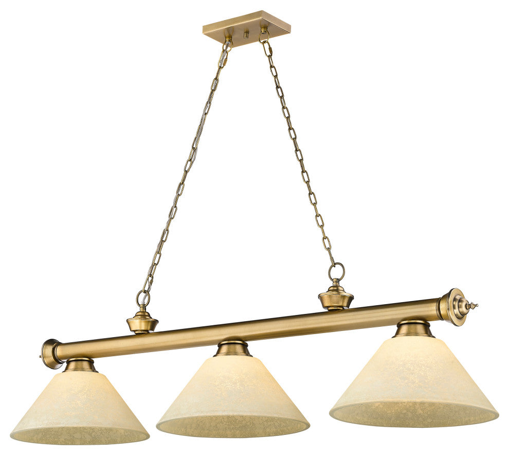 Zlite 2306-3RB-AGM14 3-Light Billiard, Golden Mottle