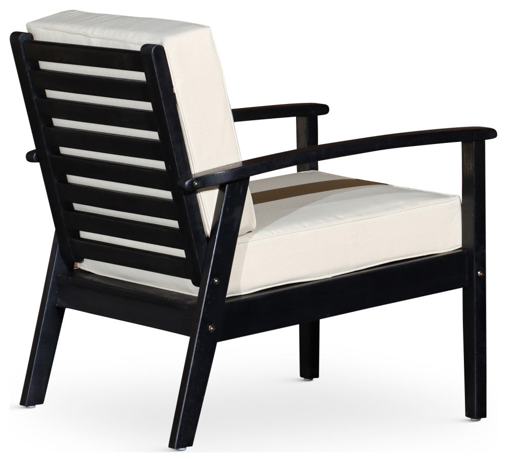 DTY Outdoor Living Longs Peak Eucalyptus Chair W/ Cushions, Espresso, Cream