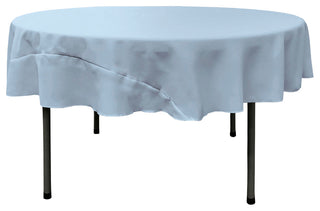 LA Linen Round Polyester Poplin, Light Blue, 72" Round