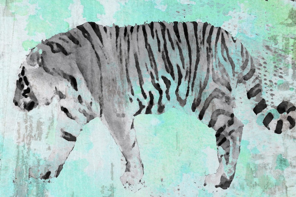 "White Tiger" Painting Print on Wrapped Canvas, 60x40