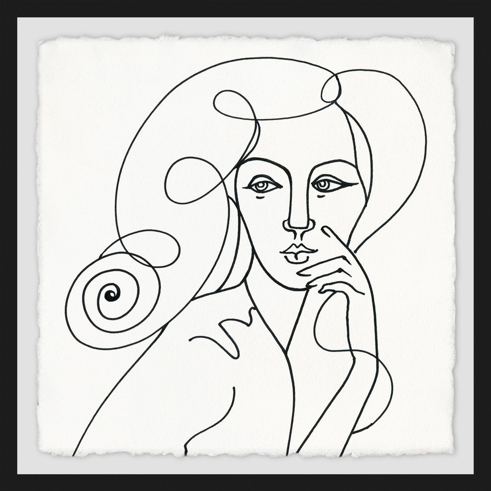 "Beautiful Sketch" Framed Painting Print, 32"x32"