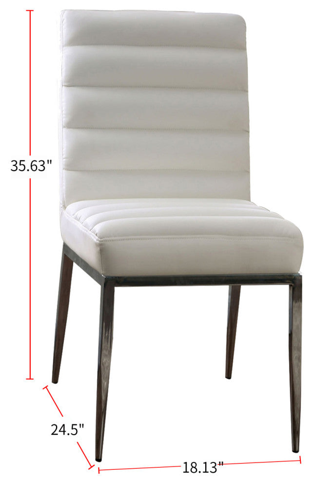 Leatherette And Metal Side Chair, White