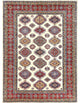 Hand Knotted Ivory Afghan Super Kazak Shiny Wool Oriental Rug, 8'8" x 11'10"