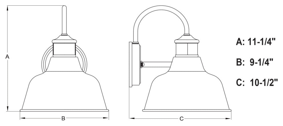Vaxcel Lighting T0647 Cody 12" Tall Wall Sconce - Dark Bronze / Light Gold