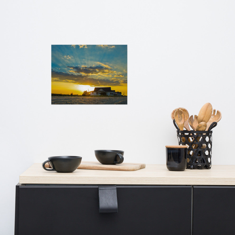 Sunset at Bowers Landscape Photo, Coastal Unframed Wall Art Print, 11" X 14"