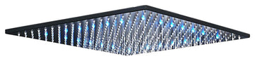 24" Oil Rubbed Bronze Square Color Changing LED Rain Shower Head, Solid Brass