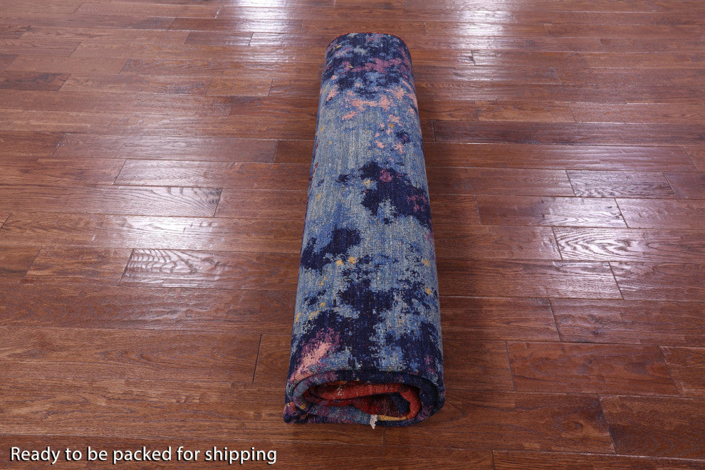 9' 0" X 11' 8" Hand Knotted Modern Abstract Wool Rug - Q12414