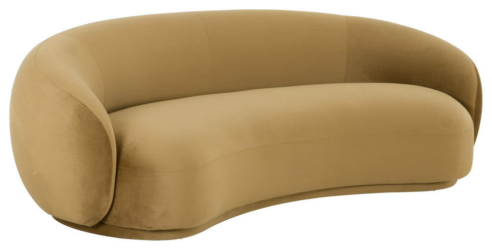 Kendall Cognac Velvet Sofa, Cognac