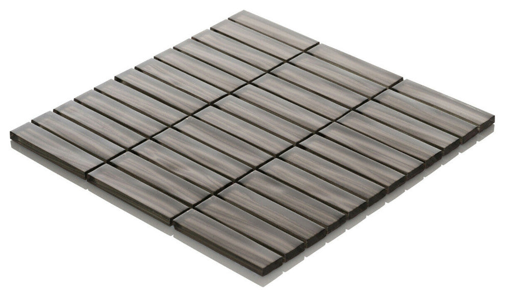 Modket Brown Wave Metallic Stack Mosaic Tile Kitchen Backsplash TDH41MO