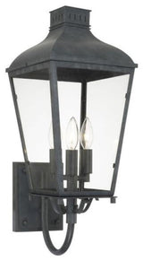 Crystorama DUM-9802-GE, 3-Light Outdoor Wall Mount, Graphite