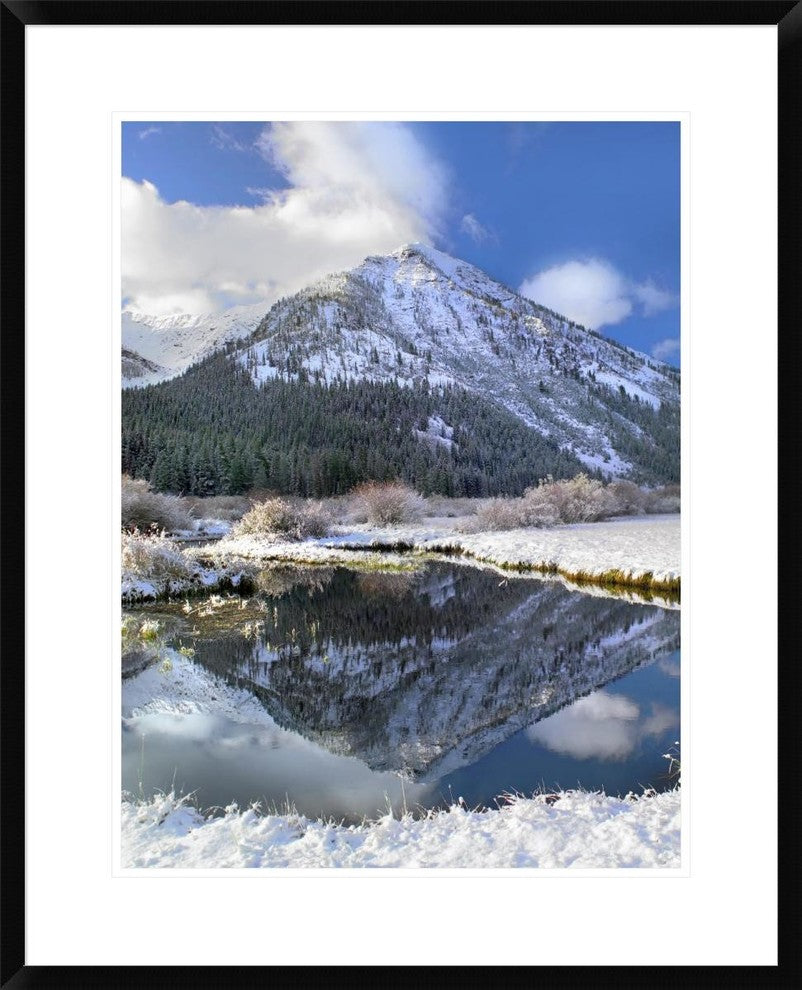 "Phi Kappa Mountain reflected in river, Idaho"  by Tim Fitzharris, 26x32"