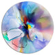 Abstract Creative Blue Flower, Floral Round Metal Wall Art, 11"