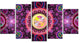 Bright Pink Psychedelic Relaxing Art, Abstract Canvas Print, 60"x32", 5 Panels