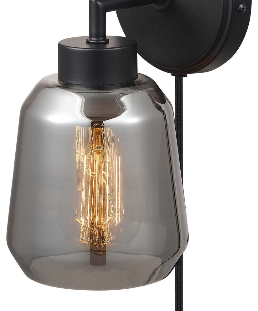 Salma 1-Light Matte Brass Plug-In or Hardwire Wall Sconce