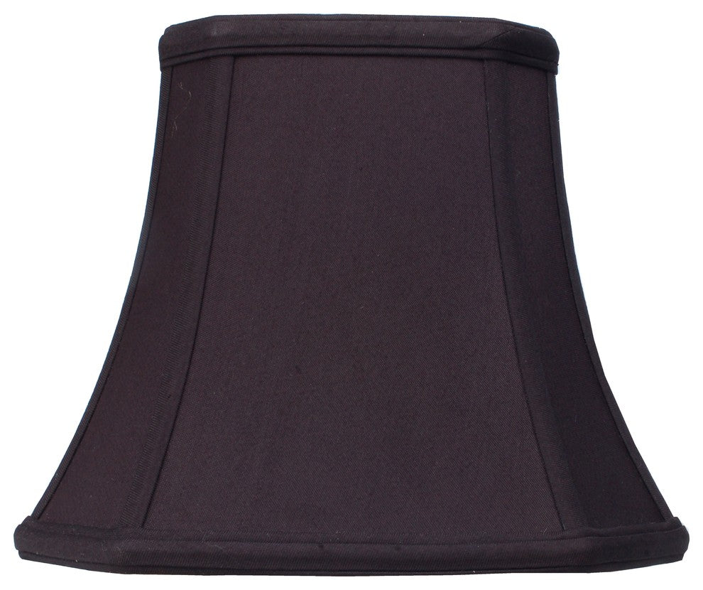 Cut Corner Rectangular Bell Silk Shade, Black