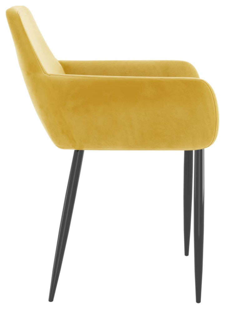 vidaXL Dining Chairs 4 pcs Mustard Yellow Velvet