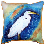 Great Egret Right Extra Large Zippered Pillow 22x22