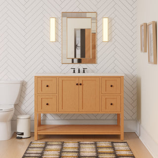 Kitchen Bath Collection Lakeshore 48" Vanity, Blonde, Engineered White