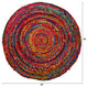 4' x 4' Hand Braided Boho Colorful Chindi Round Rug