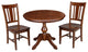 36" Round Top Pedestal Table With 2 Chairs