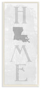 Louisiana Home State Map Grey Te"xtured Word Design, 7"x17"