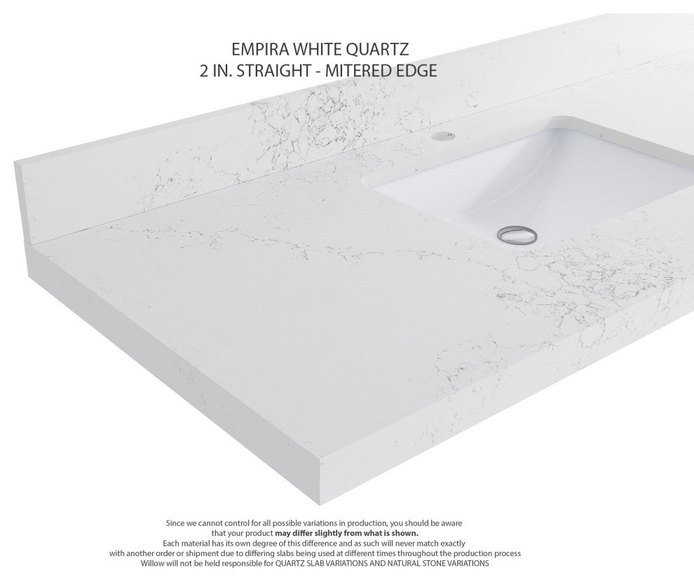 Preston Bath Vanity, Green, 48", Empira Quartz Top, Single, Freestanding