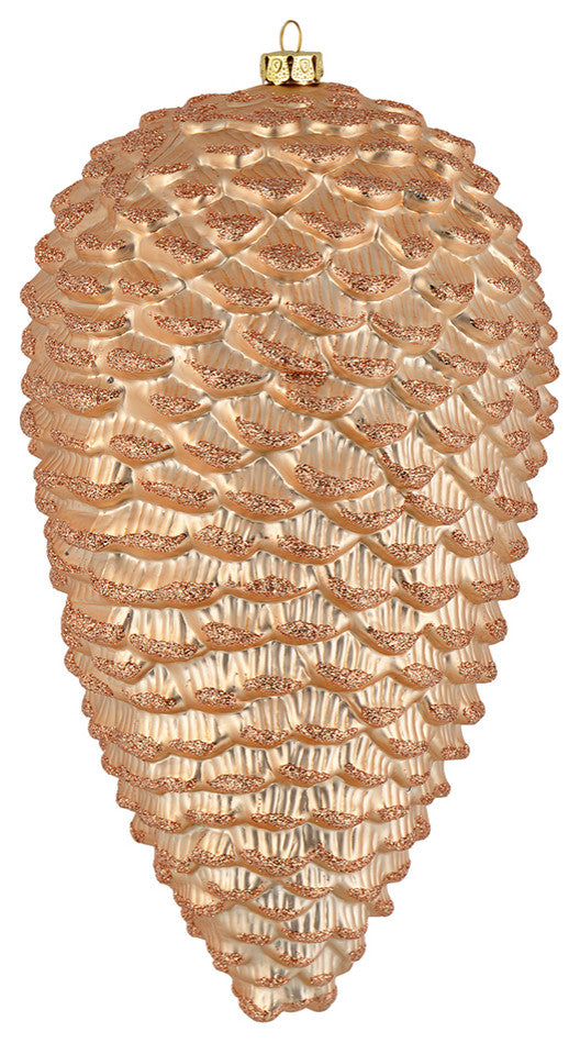Vickerman N187380D 10" Cafe Latte Matte Glitter Pinecone Christmas Ornament