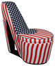 Red White and Blue Patriotic Print 5 High Heel Shoe Storage Chair