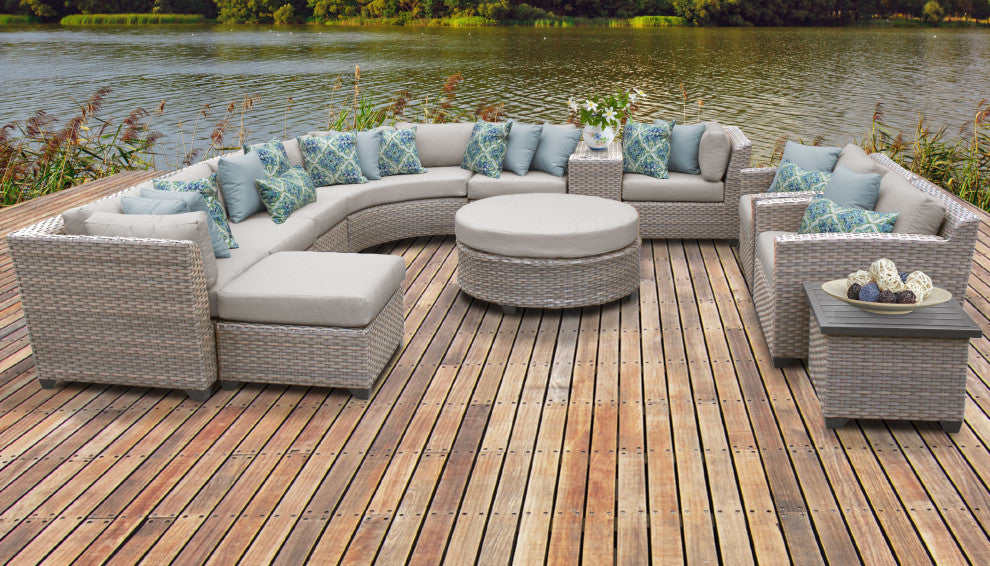 Florence 12 Piece Outdoor Wicker Patio Furniture Set 12a