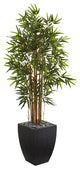 5' Bamboo Artificial Tree, Black Wash Planter