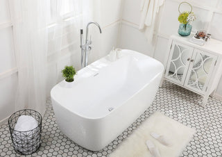 Charlotte 59" Soaking Bathtub, Glossy White